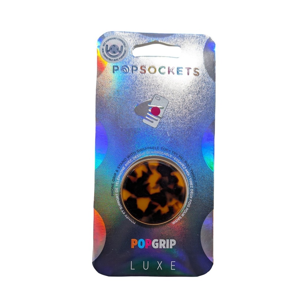 Gg5-N Popsockets Luxe Acetate Tortoise Shell Turtle PopGrip Pop Socket ⬇️‎